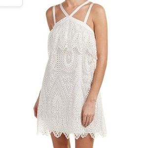 Likely Revolve Abergreen White Eyelet Layered Dress